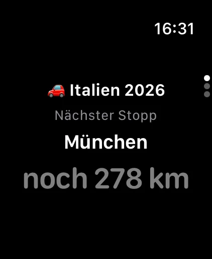 Apple Watch: nächster Stopp und verbleibende Strecke